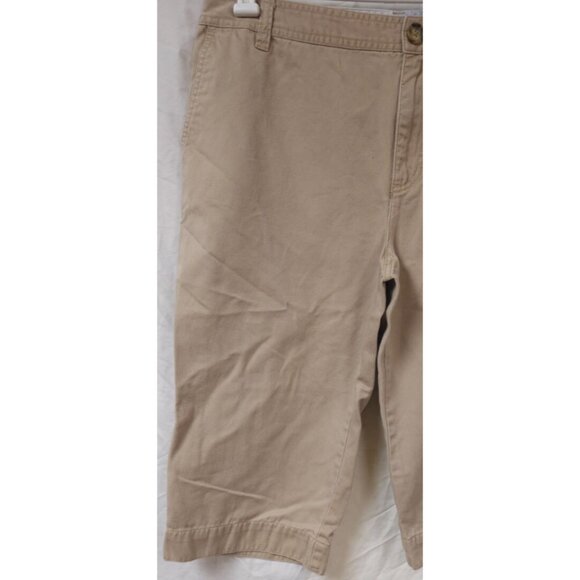 Liz Claiborne Audra Womens 12 Beige Khaki Mid Rise Cotton Capri Pants 32X16 - Picture 2 of 12